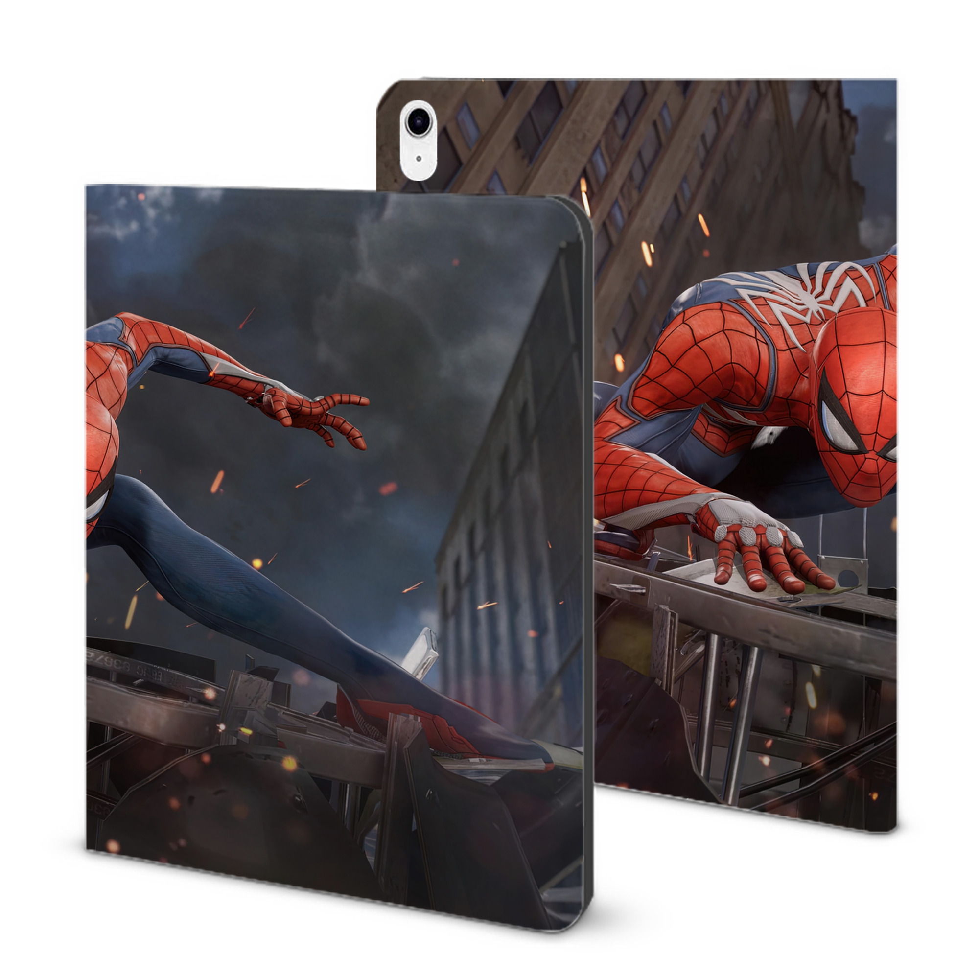（画像用） Spider Man スパイダーマン IPad ケース ブック型 PUレザー TPU 耐衝撃 軽量 薄型 ペン収納なし 全面保護 IPad 各モデル対応